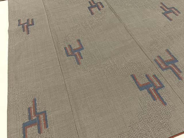 平和屋着物■本場大島紬 7マルキ 幾何学文様 正絹 逸品 BAAY3329hj