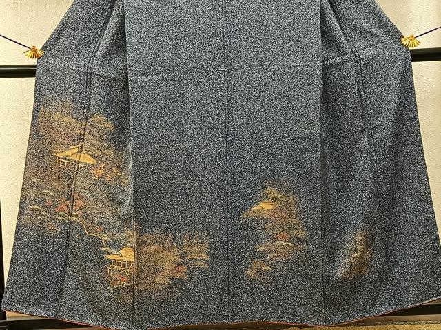 平和屋着物■訪問着 手描き 風景文 たたき染め 金彩 正絹 逸品 BAAY3335hj
