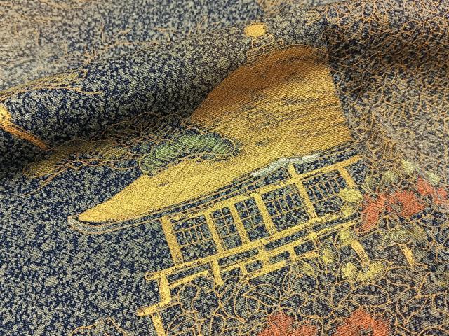 平和屋着物■訪問着 手描き 風景文 たたき染め 金彩 正絹 逸品 BAAY3335hj