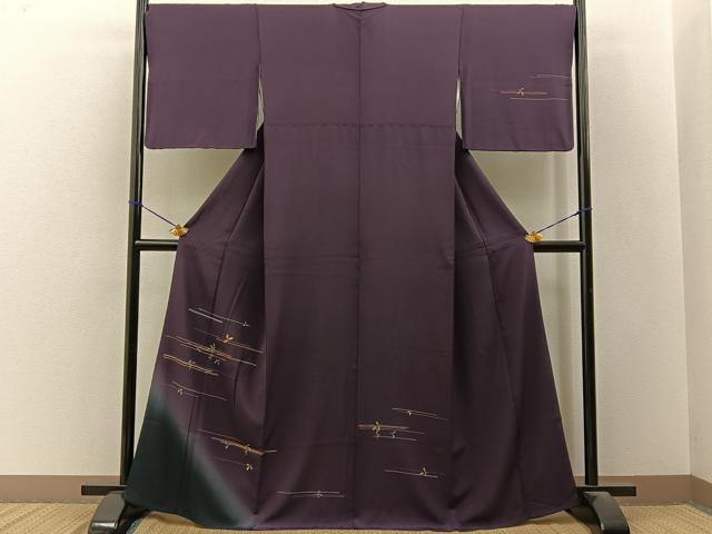 平和屋着物■訪問着 駒刺繍 南天文 暈し染め 正絹 逸品 BAAY3341hj