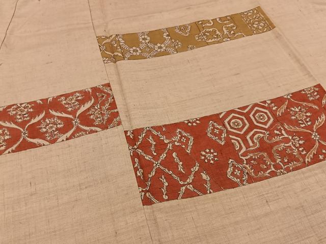 平和屋着物■訪問着 紬地 更紗花文 正絹 逸品 BAAY3344hj
