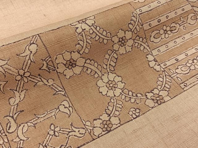 平和屋着物■訪問着 紬地 更紗花文 正絹 逸品 BAAY3344hj