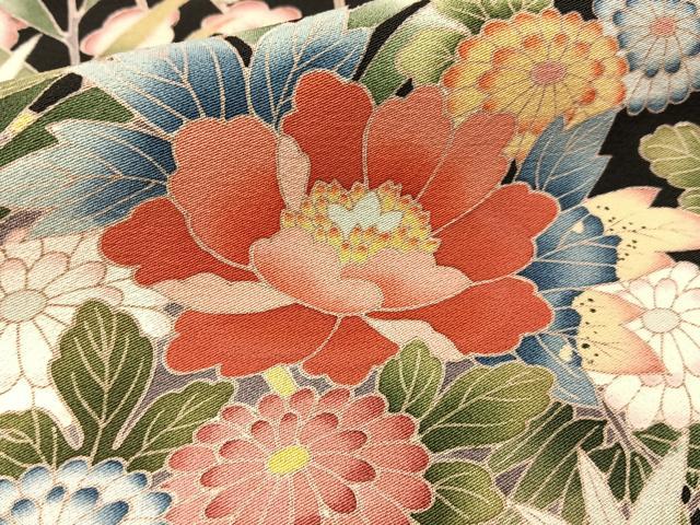 平和屋着物■豪華黒留袖 友禅 作家物 熨斗花車文 正絹 逸品 BAAY3346hj
