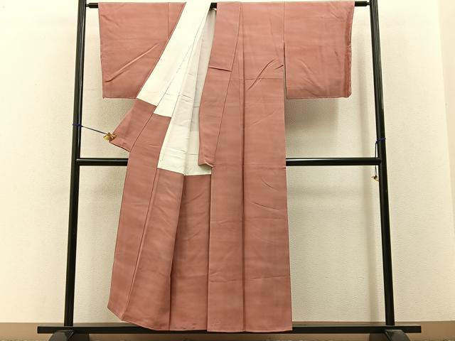 平和屋着物■上質な小紋 紅雲 暈し染め 正絹 逸品 未使用 BAAY3350hj