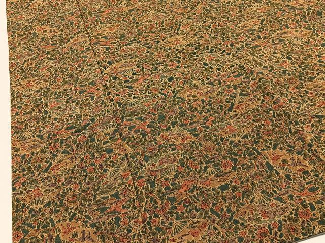 平和屋着物■上質な小紋 扇面風景文 正絹 逸品 BAAY3356hj