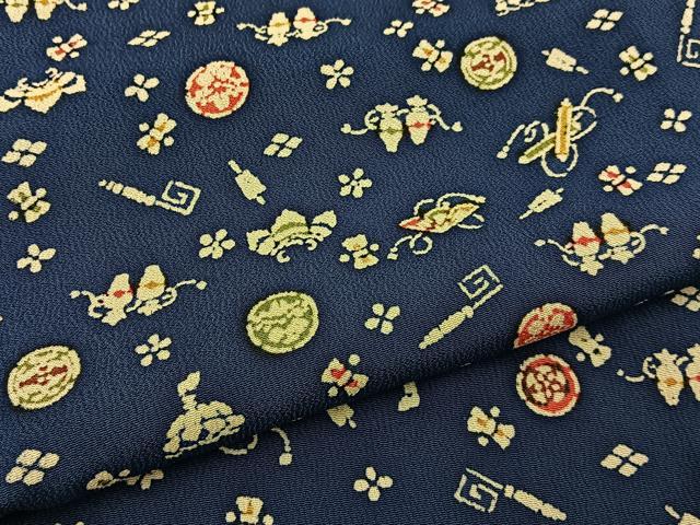 平和屋着物■上質な小紋 型染め 宝尽くし 正絹 逸品 BAAY3358hj
