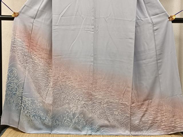 平和屋着物■訪問着 秋草文 暈し染め 正絹 逸品 BAAY3363hj