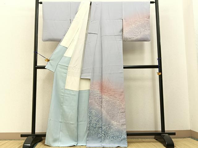 平和屋着物■訪問着 秋草文 暈し染め 正絹 逸品 BAAY3363hj