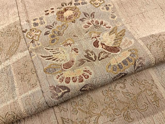 平和屋着物■上質な小紋 更紗花鳥文 金彩 正絹 逸品 BAAY3368hj