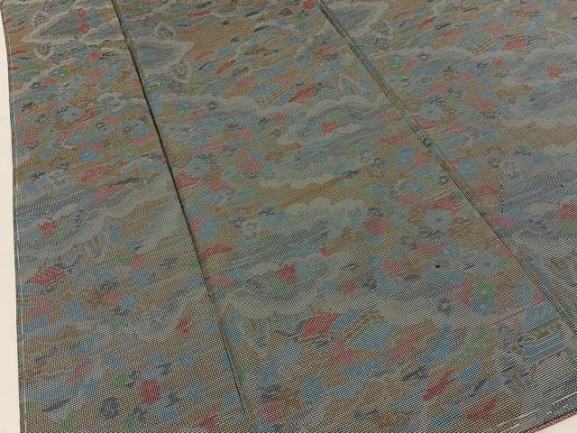 平和屋着物■本場大島紬 7マルキ 風景花文 正絹 逸品 未使用 BAAY3376hj