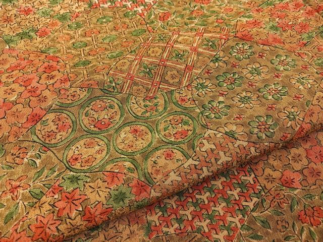 平和屋着物■上質な小紋 切嵌花文 正絹 逸品 BAAY3380hj