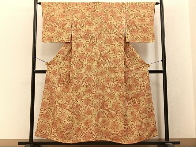 平和屋着物■上質な小紋 抽象文様 正絹 逸品 未使用 BAAY3386hj