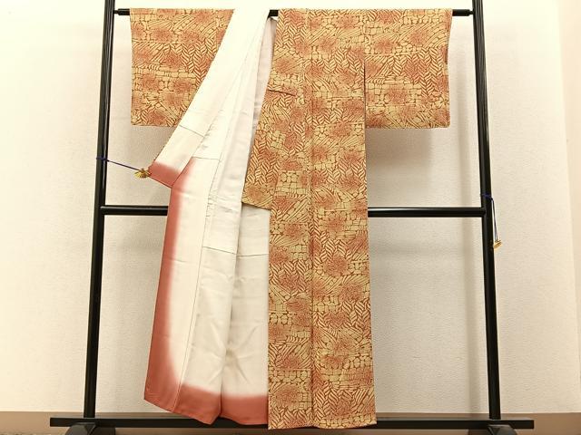 平和屋着物■上質な小紋 抽象文様 正絹 逸品 未使用 BAAY3386hj