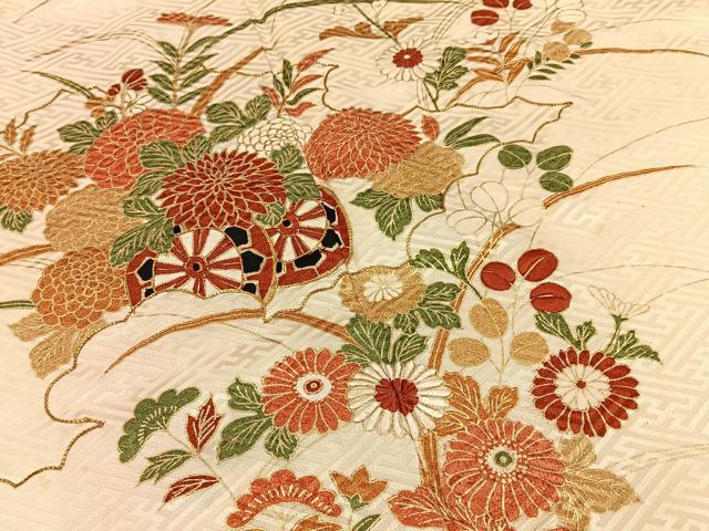 平和屋着物■訪問着 駒刺繍 花車文 金彩 正絹 逸品 BAAY3390hj