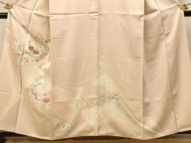 平和屋着物■訪問着 刺繍 牡丹花文 金銀彩 正絹 逸品 BAAY3392hj