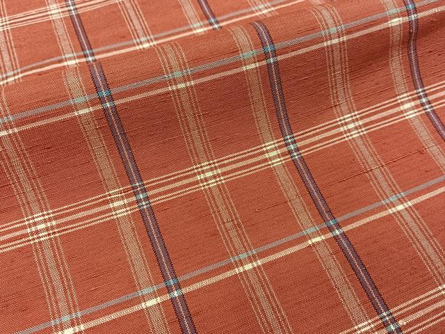 平和屋着物■上質な紬 格子柄 正絹 逸品 BAAY3393hj