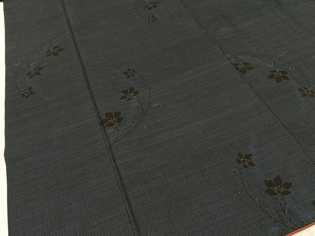 平和屋着物■本場大島紬 9マルキ 草花文 正絹 逸品 BAAY3394hj