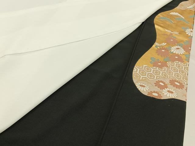 平和屋着物■豪華黒留袖 几帳花鳥文 金彩 正絹 逸品 BAAY3396hj