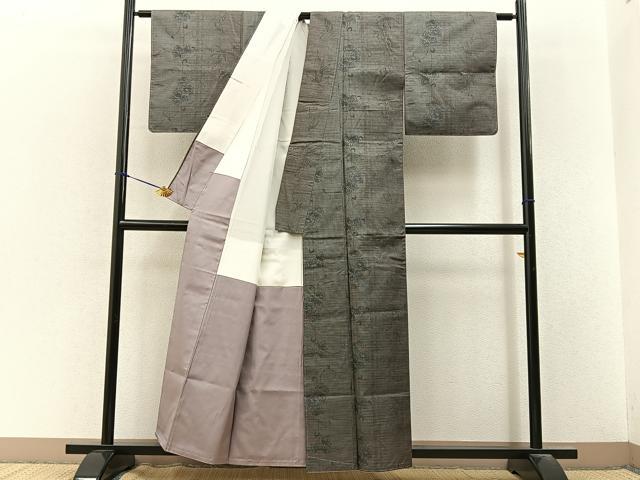 平和屋着物■上質な紬 蔦の葉文 正絹 逸品 未使用 BAAY3413hj