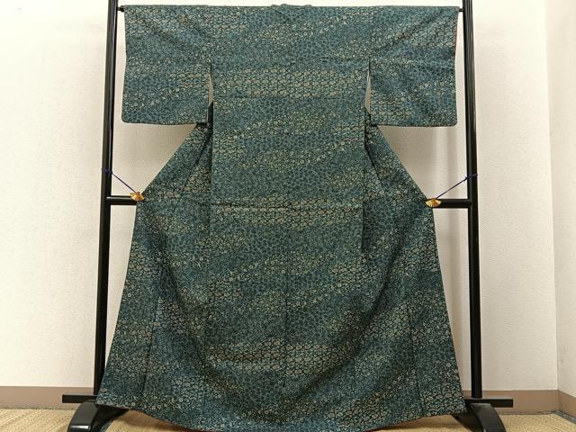 平和屋着物■小紋 花唐草文 洗える着物 BAAY3419hj