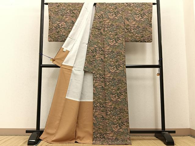 平和屋着物■小紋 人物風景文 洗える着物 BAAY3421hj