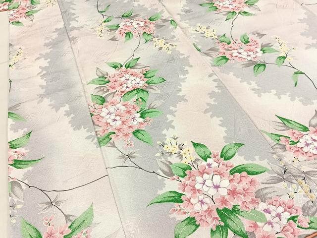 平和屋着物■小紋 枝花文 暈し染め 洗える着物 未使用 BAAY3441hj