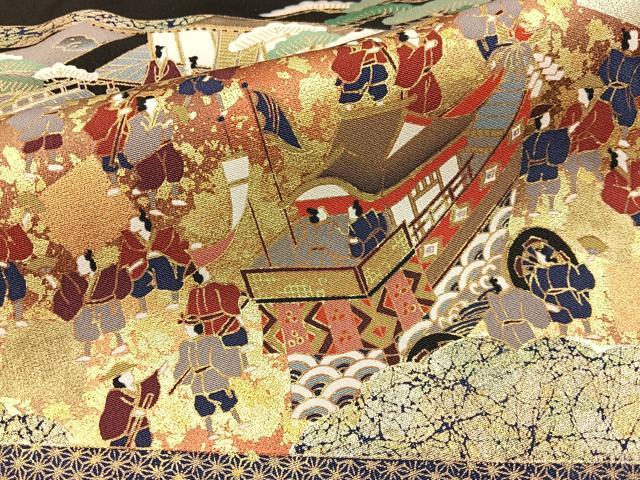 平和屋着物■豪華黒留袖 祇園祭 金彩 正絹 逸品 BAAY3475hj