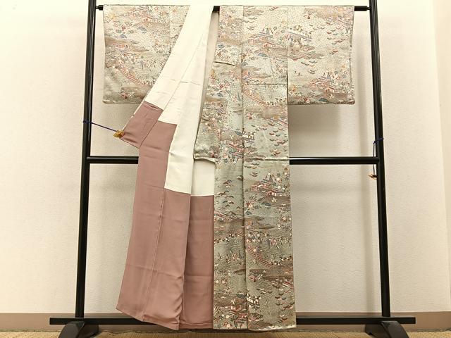 平和屋着物■上質な小紋 御所解文 金彩 正絹 逸品 BAAY3476hj