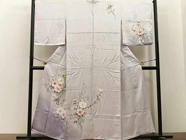 平和屋着物■訪問着 手描き 草花文 暈し染め 正絹 逸品 BAAY3477hj