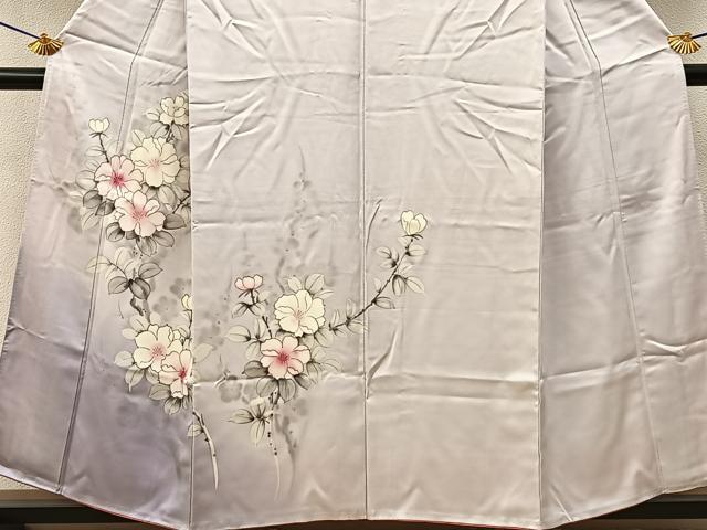 平和屋着物■訪問着 手描き 草花文 暈し染め 正絹 逸品 BAAY3477hj