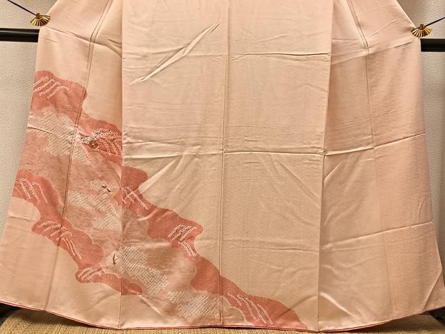 平和屋着物■訪問着 絞り 刺繍 流水花文 金彩 正絹 逸品 BAAY3480hj