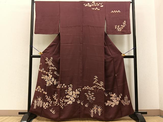 平和屋着物■訪問着 作家物 松竹梅花文 正絹 逸品 BAAY3484hj