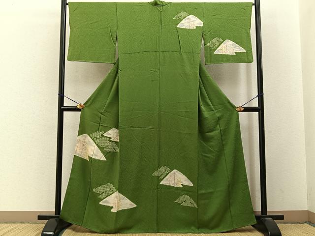 平和屋着物■訪問着 絞り 遠山文 正絹 逸品 BAAY3487hj