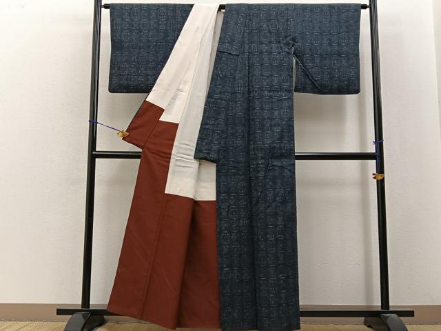 平和屋着物■上質な紬 吉祥文 正絹 逸品 BAAY3496hj