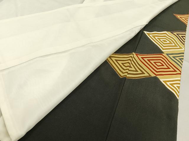 平和屋着物■豪華黒留袖 駒刺繍 入子菱 金彩 正絹 逸品 BAAY3501hj