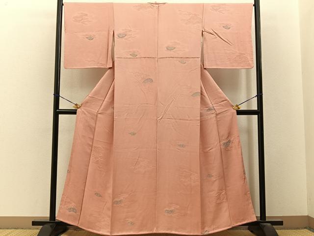 平和屋着物■上質な小紋 地紋起こし 片輪車文 正絹 逸品 BAAY3503hj
