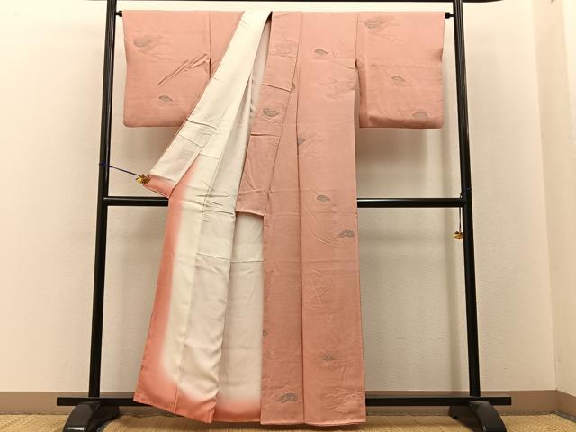 平和屋着物■上質な小紋 地紋起こし 片輪車文 正絹 逸品 BAAY3503hj