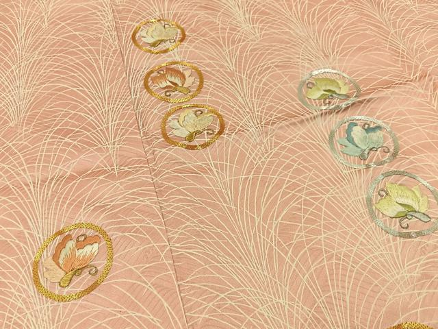 平和屋着物■訪問着 駒刺繍 舞蝶文 金銀糸 正絹 逸品 未使用 BAAY3504hj
