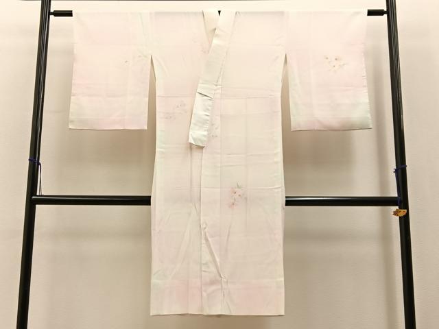 平和屋着物■長襦袢 無双仕立て 手描き 草花文 暈し染め 正絹 逸品 BAAY3519hj