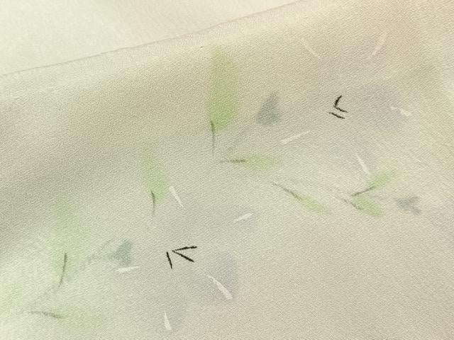 平和屋着物■長襦袢 無双仕立て 手描き 草花文 暈し染め 正絹 逸品 BAAY3519hj