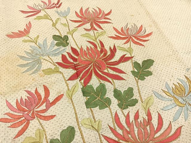 平和屋着物■訪問着 総絞り 刺繍 乱菊 金銀糸 正絹 逸品 BAAY3562hj