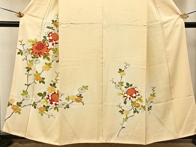 平和屋着物■訪問着 駒刺繍 菊 暈し染め 金彩 正絹 逸品 BAAY3571hj