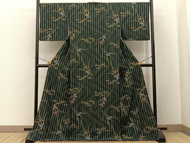 平和屋着物■小紋 草花間道 ロング丈 洗える着物 BAAY3593hj