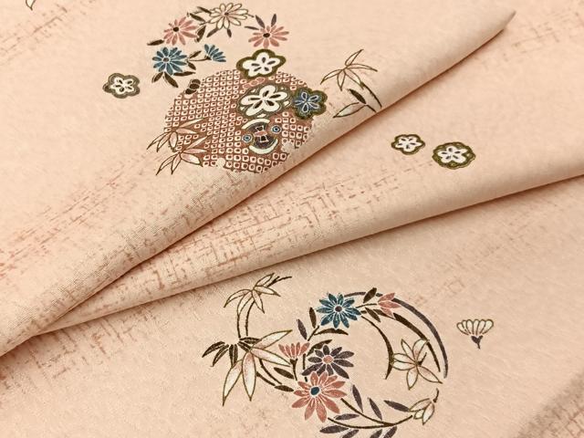 平和屋着物●小紋 花丸文 金彩 ロング丈 洗える着物 BAAY3600hj