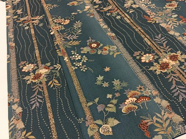 平和屋着物■小紋 鹿の子草花文 暈し染め 金彩 洗える着物 BAAY3603hj