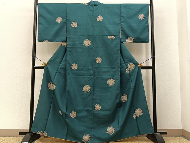平和屋着物■小紋 鹿の子花丸文 洗える着物 BAAY3611hj