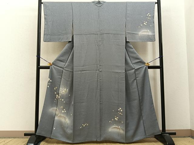 平和屋着物●訪問着 葡萄蔦の葉文 暈し染め 金彩 正絹 逸品 BAAY3613hj