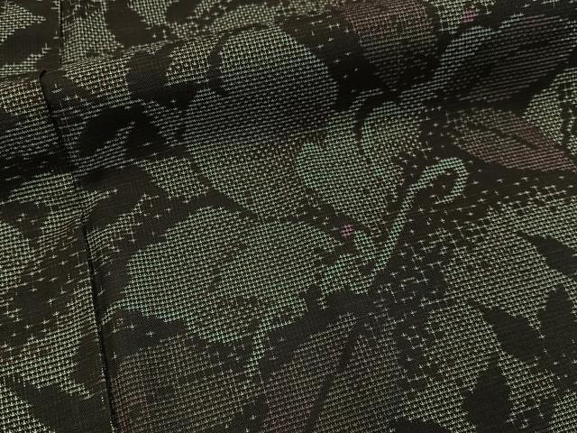 平和屋着物■本場大島紬 9マルキ 草花文 正絹 逸品 BAAY3616hj