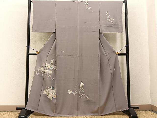 平和屋着物●訪問着 友禅 作家物 人物花文 正絹 逸品 BAAY3617hj