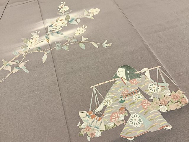 平和屋着物●訪問着 友禅 作家物 人物花文 正絹 逸品 BAAY3617hj
